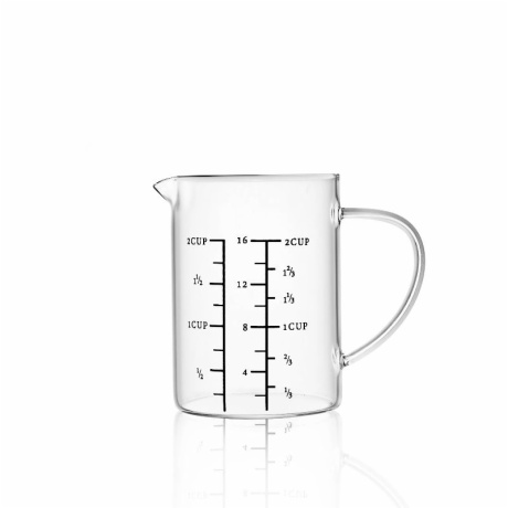 2 cup borosilicate glass measuring mug