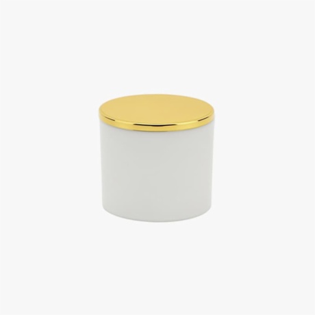 Cylindrical White&Gold Perfume Bottle Cap