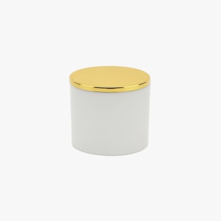 Cylindrical White&Gold Perfume Bottle Cap