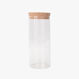 glass canister with cork lid