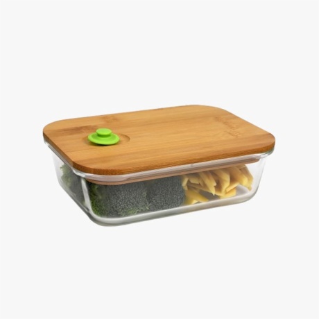 Glass Food Container with Bamboo Lid