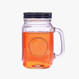 glass jar with handle