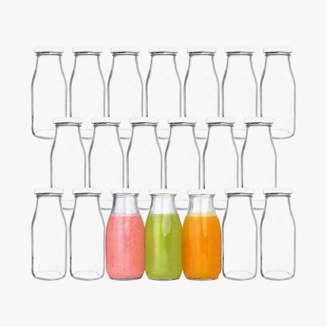 glass juice bottles with lids