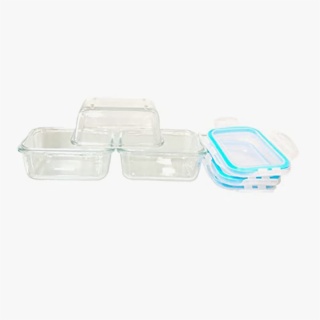 glass lunch box set of 3