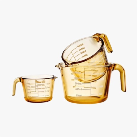 High Borosilicate Amber Glass Measuring Cup