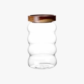 High Borosilicate Glass Storage Jar with Wood Lid