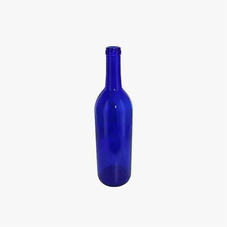 long neck blue glass beer bottle