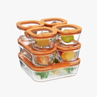 Microwaveable Glass Food Container with Glass Lids