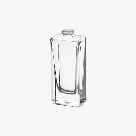 Rectangle 50ml Clear Portable Glass Perfume Bottle