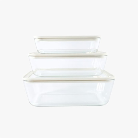 Rectangular Borosilicate Glass Baking Dishes With Plastic Lids