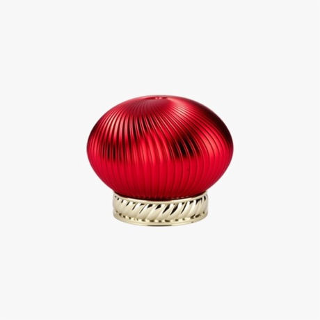 Red & Gold Striated Perfume Bottle Cap