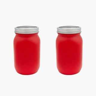 red mason jars