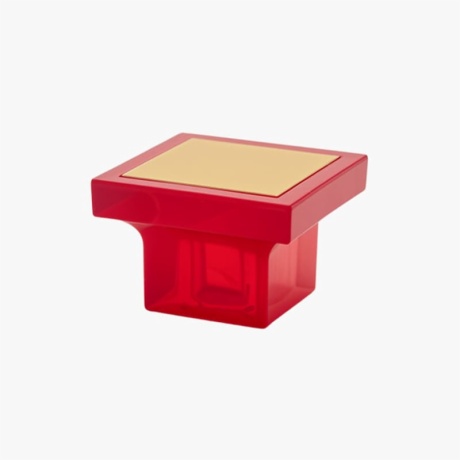 Red Trapezoid Perfume Bottle Cap