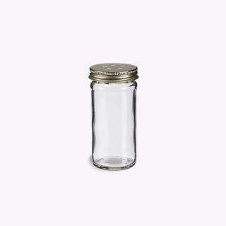 round glass spice jar