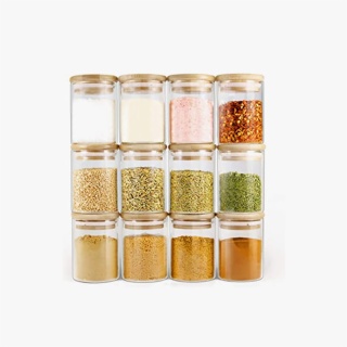spice jars with bamboo lids