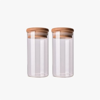 spice jars with wooden lids