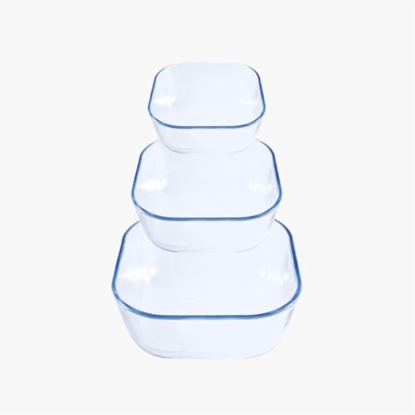 Square Borosilicate Glass Salad Bowls