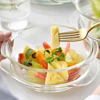 Steamed Egg Noodle Bowl with Glass Lid