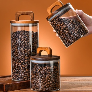 Vintage Glass Storage Jar with Handle Lid