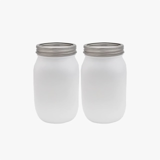 white mason jars