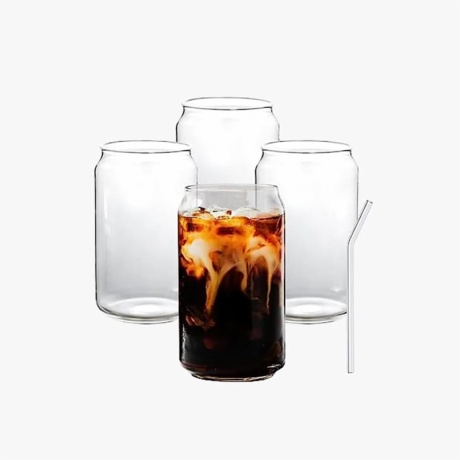16oz Can-Shaped Coke Glass with Straw