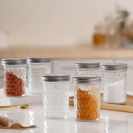 250ml Textured Glass Jar