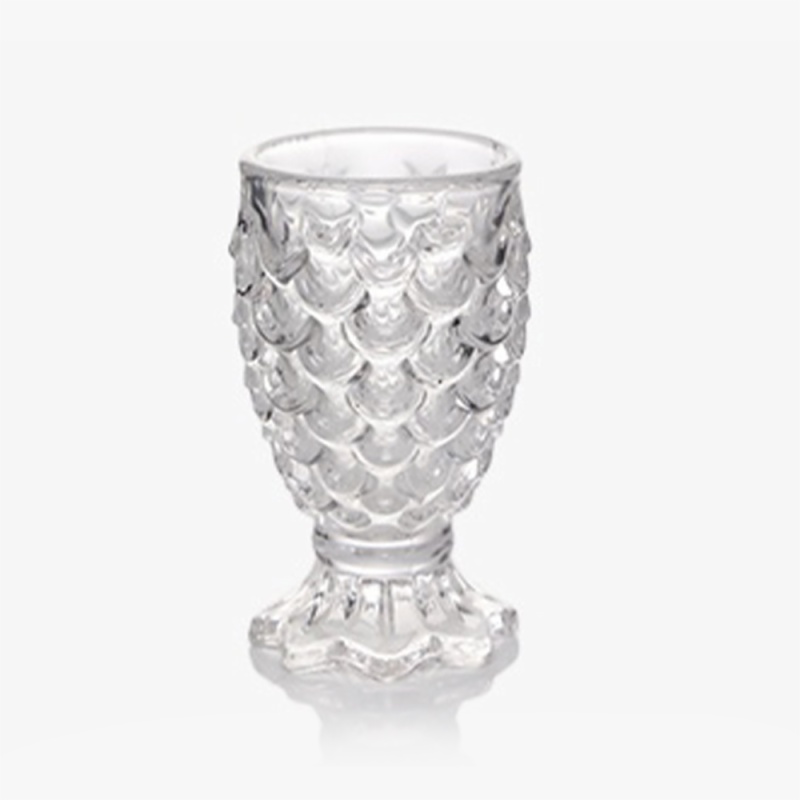 Glass Set of 6 Pineapple Shaped Crystal Clear Juice Glasses, Fancy Glass  for Water Coffee Cold