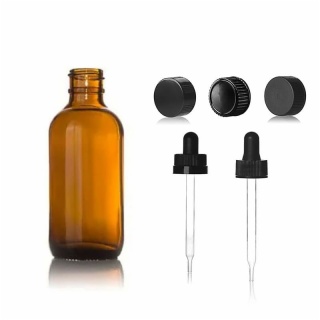 2oz (60ml) Amber Kava Shot Glass Bottles