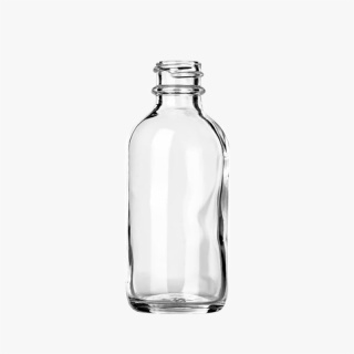 2oz Clear Glass Boston Round Bottle