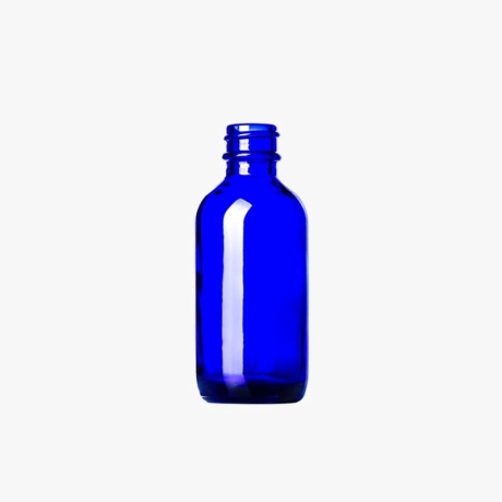 2oz Cobalt Blue Glass Boston Bottle