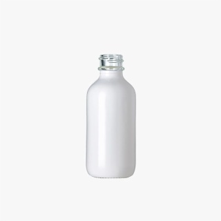 2oz White-Colored Clear Glass Boston Round Bottle