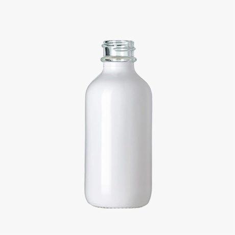 2oz White-Colored Clear Glass Boston Round Bottle