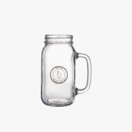 Printed Mason Jar with Lid and Straw