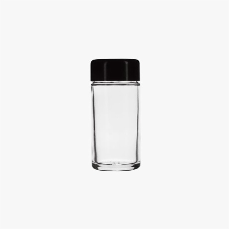 1/4oz Clear Child Resistant Jar with Black Lid