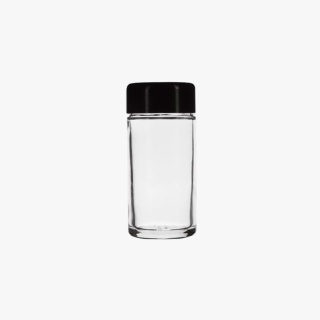 1/4oz Clear Child Resistant Jar with Black Lid