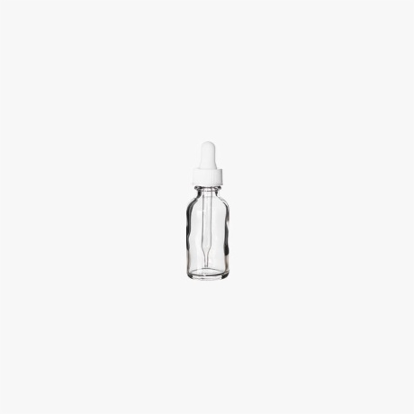 1 Ounce Clear Boston Round Bottle