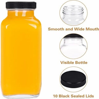 16 oz glass juice bottles