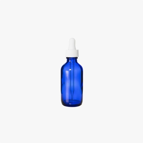 2 Ounce Cobalt Blue Boston Round Bottle