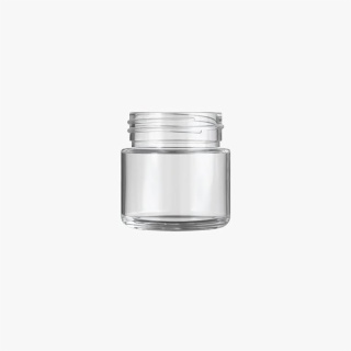 2oz Child Resistant Clear C-Class Jar with Plastic Matte White Lid