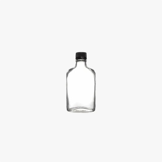 200ml Flint (Clear) Glass Flask Oval Body