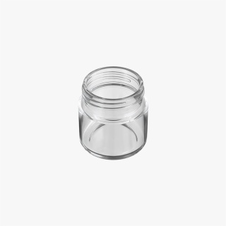 2oz Child Resistant C-Class Jar with Plastic Shiny Black Lid