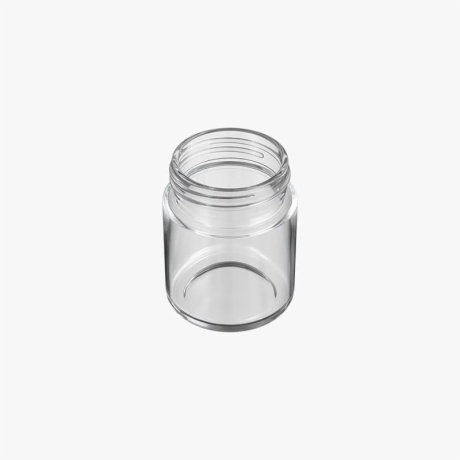 3oz Child Resistant Clear C-Class Jar with Plastic Matte Black Lid