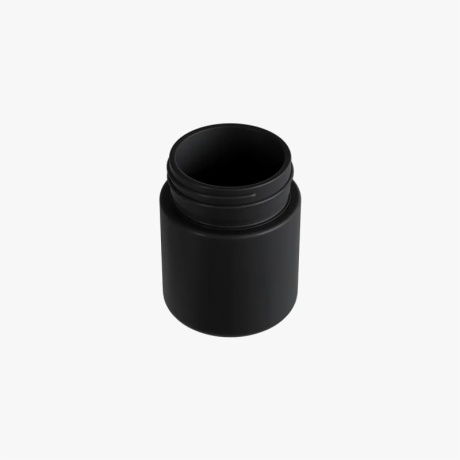 3oz Matte Black Child Resistant C-Class Jar with Plastic Matte Black Lid