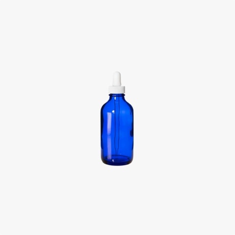 4 Ounce Cobalt Blue Boston Round Bottle