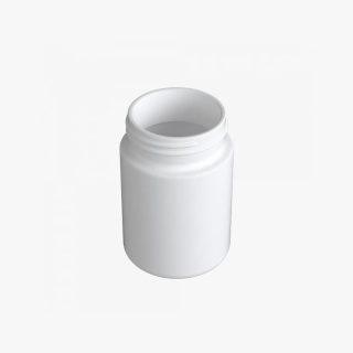 4oz Solid White Glass Child Resistant C-Class Jar with Plastic Matte White Lid