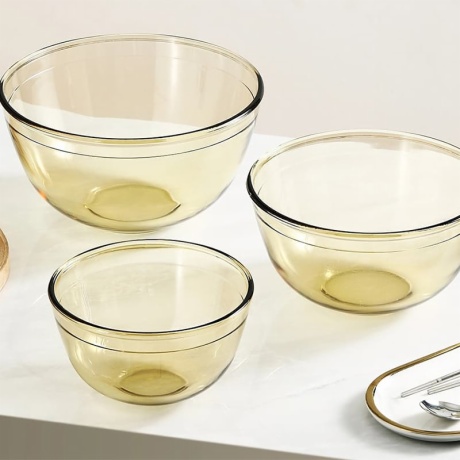 Amber Borosilicate Glass Mixing Bowl