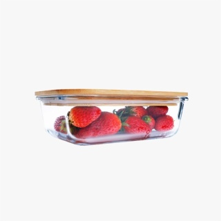 Bamboo Lid Lunch Box Glass Food Container