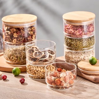 Borosilicate Glass Food Storage Container with Bamboo Lid