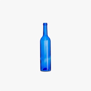 empty blue beer bottle