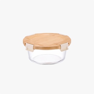 Glass Container With Bamboo Lid